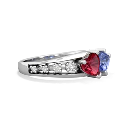 Lab Ruby Heart To Heart 14K White Gold ring R3342