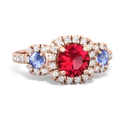 Lab Ruby Regal Halo 14K Rose Gold ring R5350