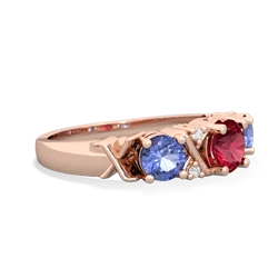 Lab Ruby Hugs And Kisses 14K Rose Gold ring R5016