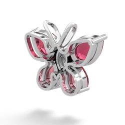 Lab Ruby Butterfly 14K White Gold pendant P2215