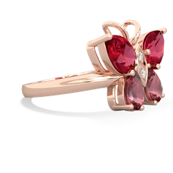 Lab Ruby Butterfly 14K Rose Gold ring R2215