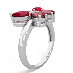 Lab Ruby Butterfly 14K White Gold ring R2215