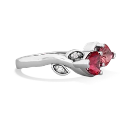 Lab Ruby Floral Elegance 14K White Gold ring R5790