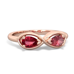 Lab Ruby Infinity 14K Rose Gold ring R5050