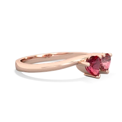 Lab Ruby Sweethearts 14K Rose Gold ring R5260