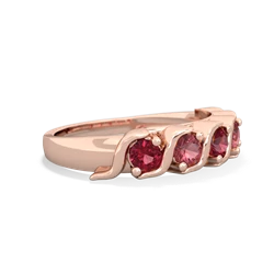 Lab Ruby Anniversary Band 14K Rose Gold ring R2089