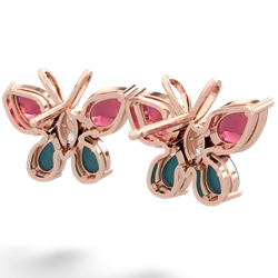 Lab Ruby Butterfly 14K Rose Gold earrings E2215