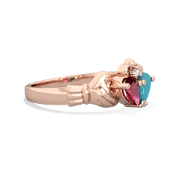 Lab Ruby 'Our Heart' Claddagh 14K Rose Gold ring R2388