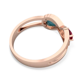 Lab Ruby Diamond Infinity 14K Rose Gold ring R5390