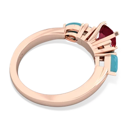 Lab Ruby 6Mm Round Eternal Embrace Engagement 14K Rose Gold ring R2005