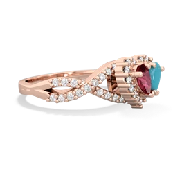 Lab Ruby Diamond Twist 'One Heart' 14K Rose Gold ring R2640HRT