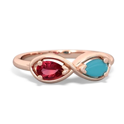 Lab Ruby Infinity 14K Rose Gold ring R5050