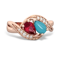 Lab Ruby Summer Winds 14K Rose Gold ring R5342