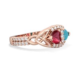 Lab Ruby Sparkling Celtic Knot 14K Rose Gold ring R2645