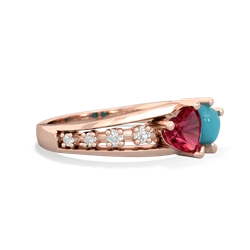 Lab Ruby Heart To Heart 14K Rose Gold ring R3342