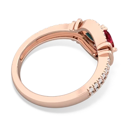 Lab Ruby Art-Deco Keepsake 14K Rose Gold ring R5630