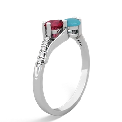 Lab Ruby Infinity Pave Two Stone 14K White Gold ring R5285