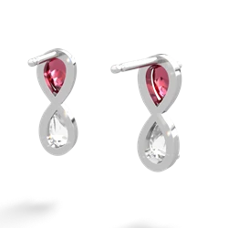 Lab Ruby Infinity 14K White Gold earrings E5050