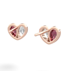 Lab Ruby 'Our Heart' 14K Rose Gold earrings E5072