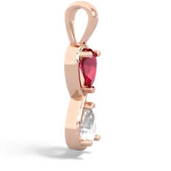 Lab Ruby Infinity 14K Rose Gold pendant P5050