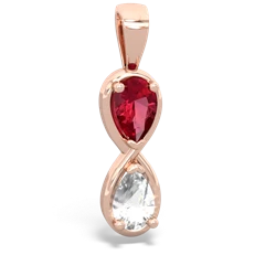 Lab Ruby Infinity 14K Rose Gold pendant P5050