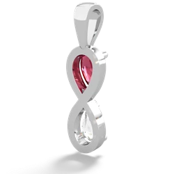 Lab Ruby Infinity 14K White Gold pendant P5050