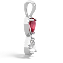 Lab Ruby Infinity 14K White Gold pendant P5050