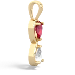 Lab Ruby Infinity 14K Yellow Gold pendant P5050