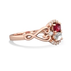 Lab Ruby Love Nest 14K Rose Gold ring R5860