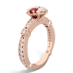 Lab Ruby Sparkling Tiara Cluster 14K Rose Gold ring R26293RD