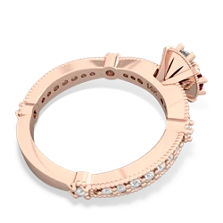 Lab Ruby Sparkling Tiara Cluster 14K Rose Gold ring R26293RD