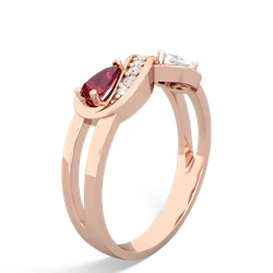 Lab Ruby Diamond Infinity 14K Rose Gold ring R5390