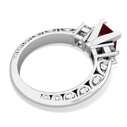 Lab Ruby Eternal Embrace Engagement 14K White Gold ring C2001