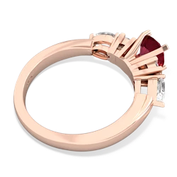 Lab Ruby 6Mm Round Eternal Embrace Engagement 14K Rose Gold ring R2005