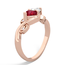 Lab Ruby Floral Elegance 14K Rose Gold ring R5790