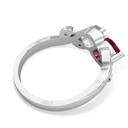 Lab Ruby Floral Elegance 14K White Gold ring R5790