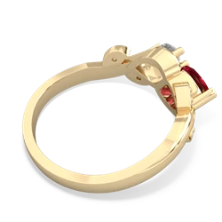 Lab Ruby Floral Elegance 14K Yellow Gold ring R5790