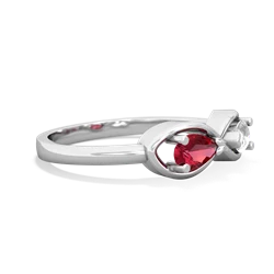 Lab Ruby Infinity 14K White Gold ring R5050