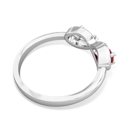 Lab Ruby Infinity 14K White Gold ring R5050