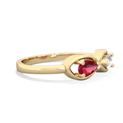 Lab Ruby Infinity 14K Yellow Gold ring R5050