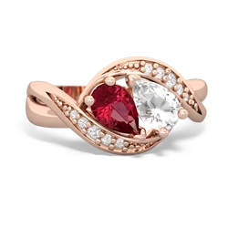 Lab Ruby Summer Winds 14K Rose Gold ring R5342