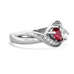 Lab Ruby Summer Winds 14K White Gold ring R5342