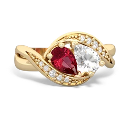 Lab Ruby Summer Winds 14K Yellow Gold ring R5342