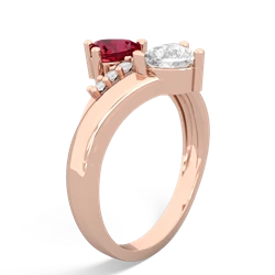 Lab Ruby Heart To Heart 14K Rose Gold ring R2064