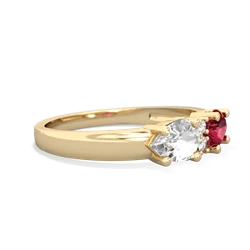 Lab Ruby Pear Bowtie 14K Yellow Gold ring R0865