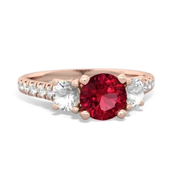 Lab Ruby Pave Trellis 14K Rose Gold ring R5500