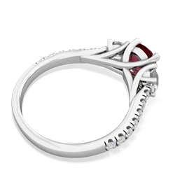 Lab Ruby Pave Trellis 14K White Gold ring R5500