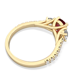 Lab Ruby Pave Trellis 14K Yellow Gold ring R5500