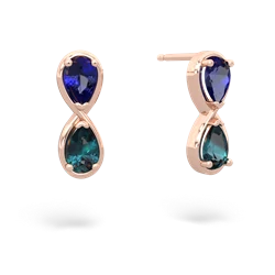 Lab Sapphire Infinity 14K Rose Gold earrings E5050