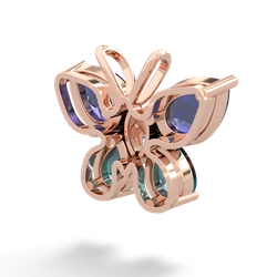 Lab Sapphire Butterfly 14K Rose Gold pendant P2215